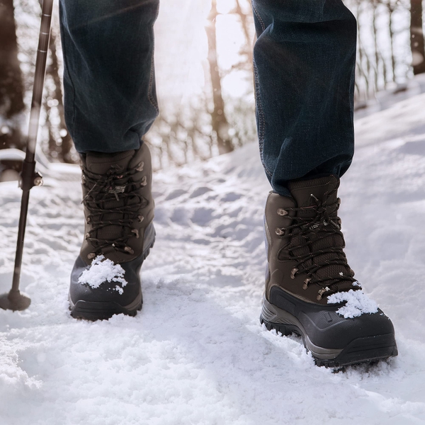 Men's Slip-Resistant Waterproof Snow Boots【Wide Fit】 - DARK BROWN-BLACK - 4